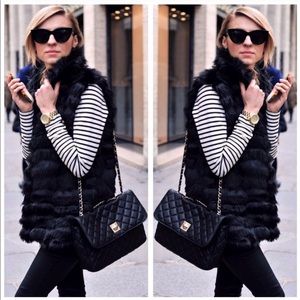 Saks 5th Ave 100% Authentic Rabbit Fur Hooded Vest